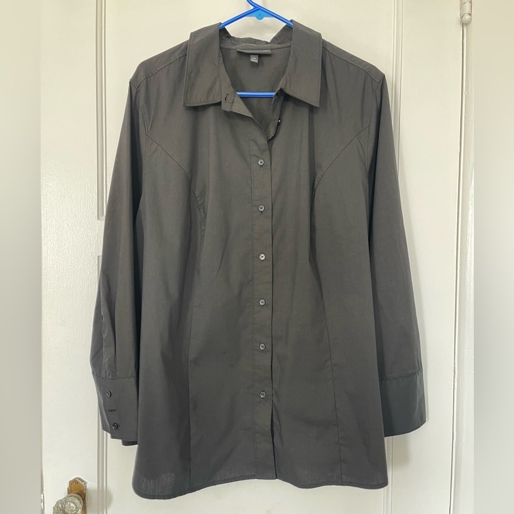 Lane Bryant black oxford button down shirt - Picture 2 of 5